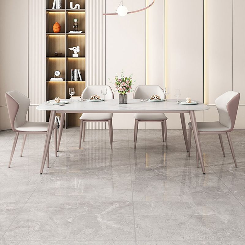 Metal Base Dining Table Tripod Stone Home Kitchen Dining Table