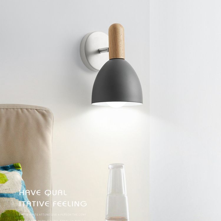 Nordic Simplicity Dome Wall Mounted Lamps Metallic Wall Mount Light Fixture for Bedroom