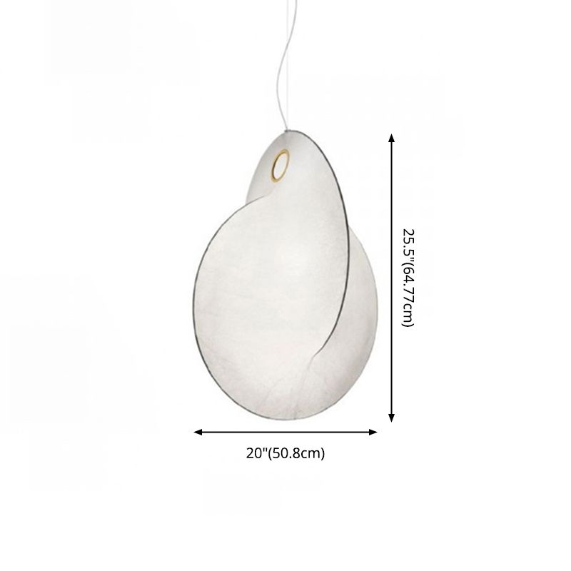 Silk moderne pendant nordique lumière 1-Light White suspendu plafond plafond pour salle à manger