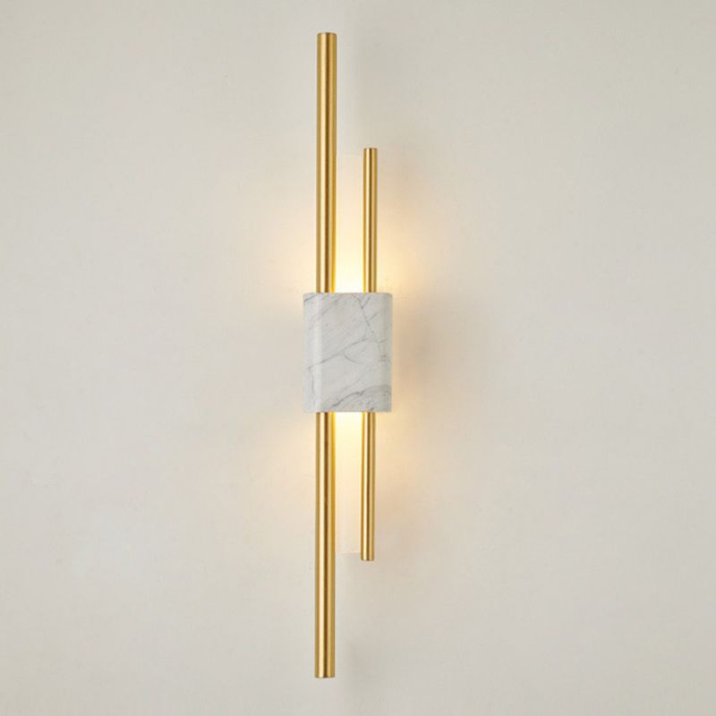 Modern Stone Wall Sconce Cylinder Shape Wall Light with Acrylic Shade for Living Room