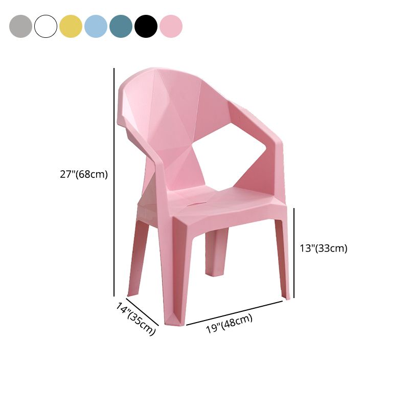 Contemporary Style Dining Chair Plastic Dining Arm Side Chairs for Kitchen (Set of 4)