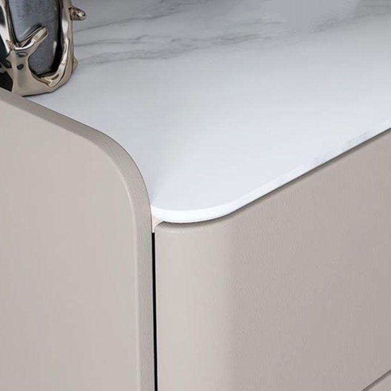 Glam 16"Wide Vertical Storage Chest Stone Bedroom Chest with Drawers