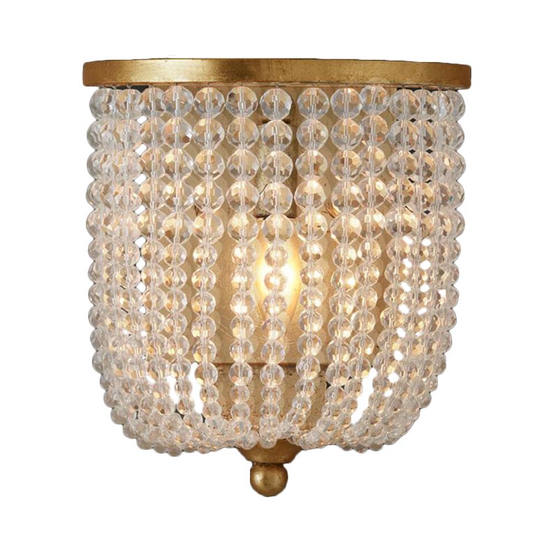Basket Wohnzimmer-Wandleuchte, traditioneller Stil, Kristall, 1 Licht, Messing, Wandleuchte