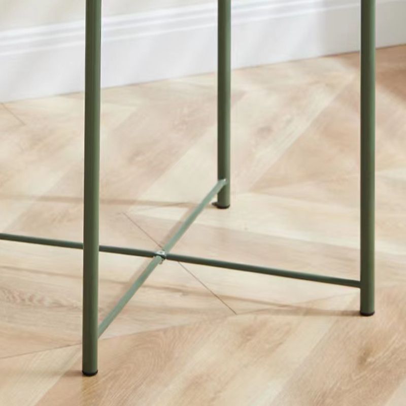 Mid-Century Round Tray Top Side Table Metal Cross Legs End Table