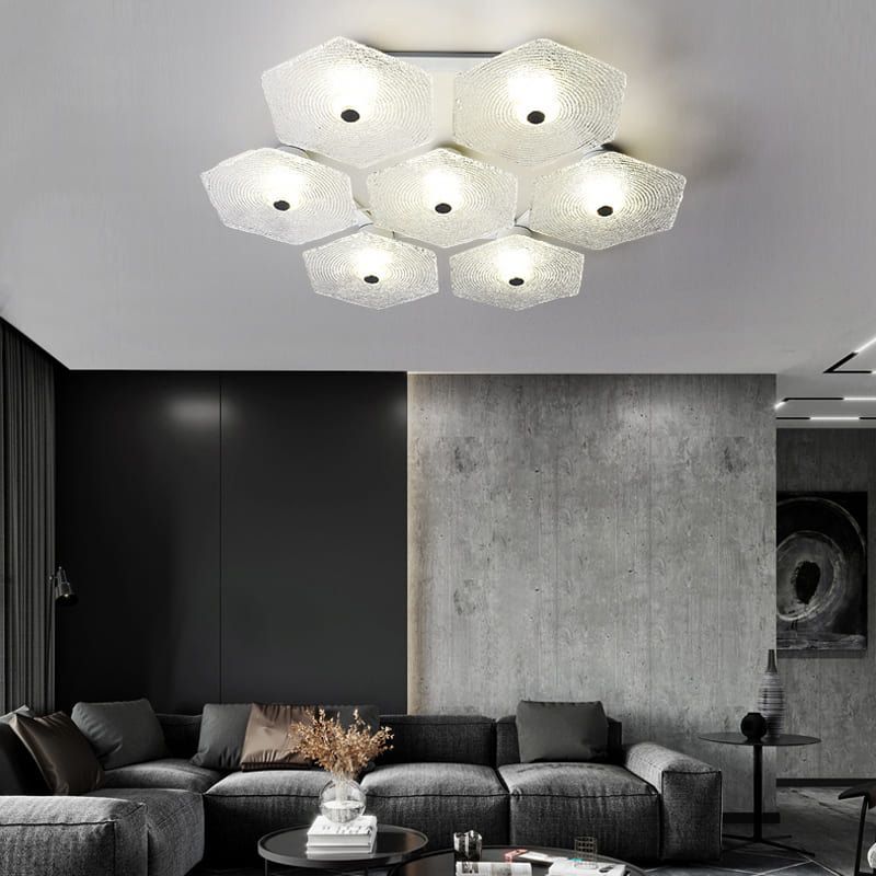 Modernism Flush Mount Glass Ceiling Light Fixture for Living Room