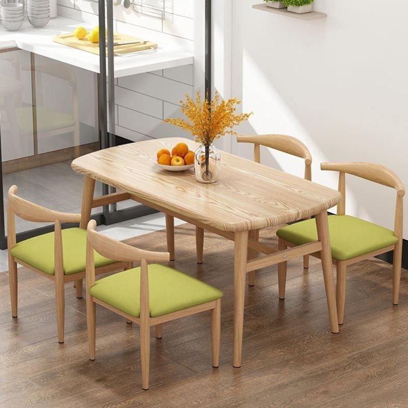 Rectangular Wood Dining Table Modern Furniture with 4 Legs for Home