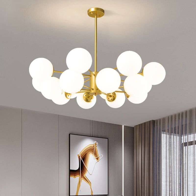 Nordic Globe Chandelier Glass Shade Multi Light Chandelier Pendant for Living Room