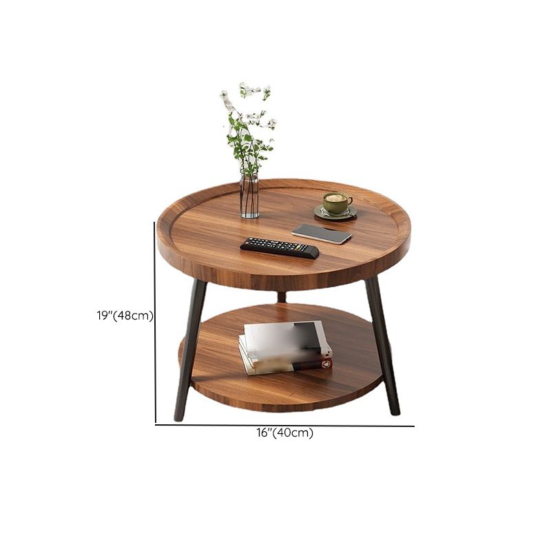 Round Tray Top Side End Table 3 Legs Solid Wood Corner Table