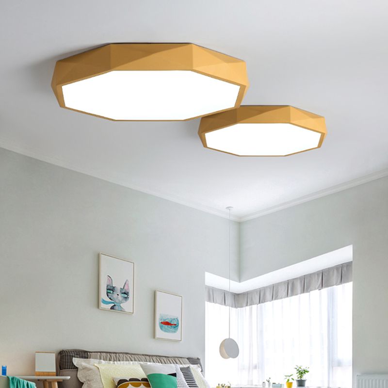 Metal Geometric Shade Flush Mount Llight Nordic Macarons Style1 Head Flush Mount