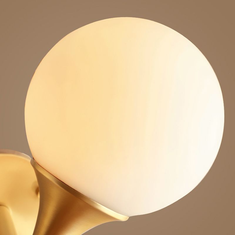 4 Light Spherical Ceiling Light Modern Style Glass Ceiling Lighting for Dining Room