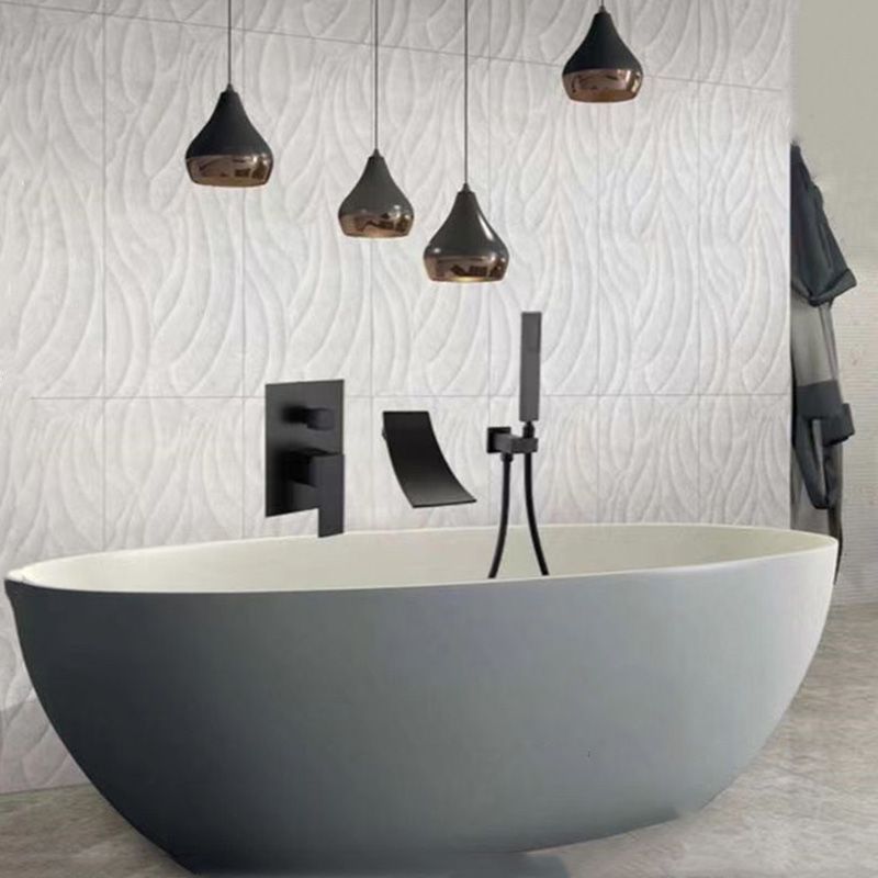 Modern Brass Faucet Swivel 1-Handle and 4-Hole Wall Mounted Tub Spout Trim