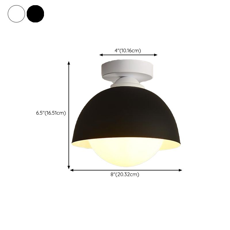 Modern Style Ceiling Light 1-Light Ceiling Mount Light with Glass Shade for Bedroom