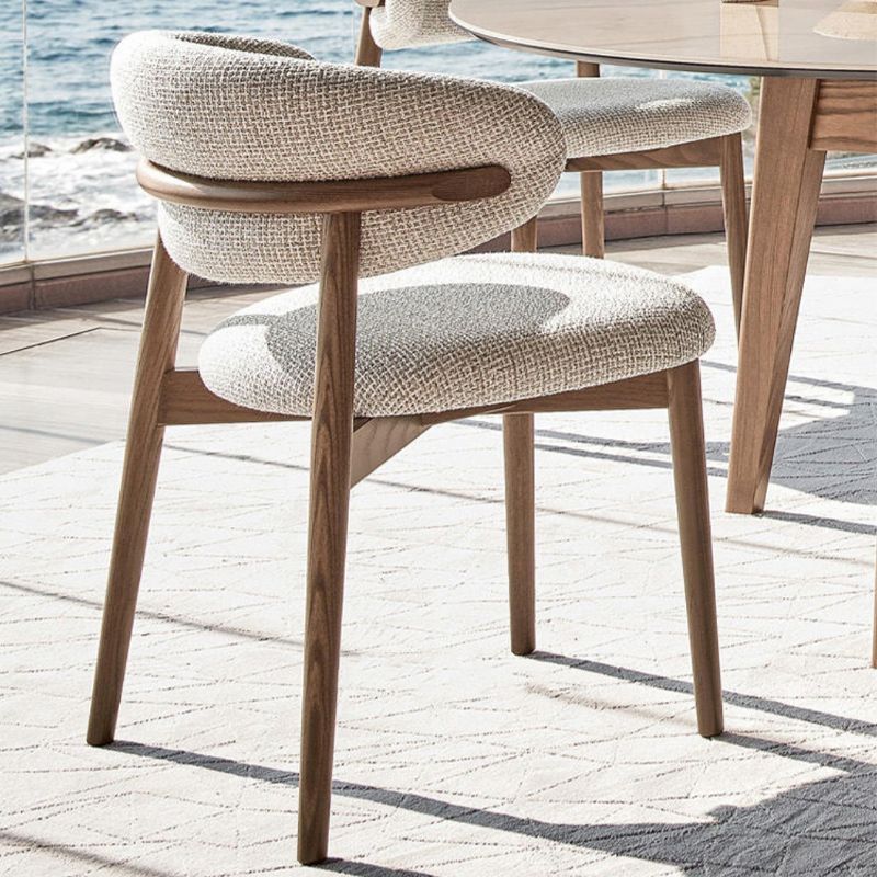 Home Open Back Side Chair Contemporary Solid Wood Dining Chair