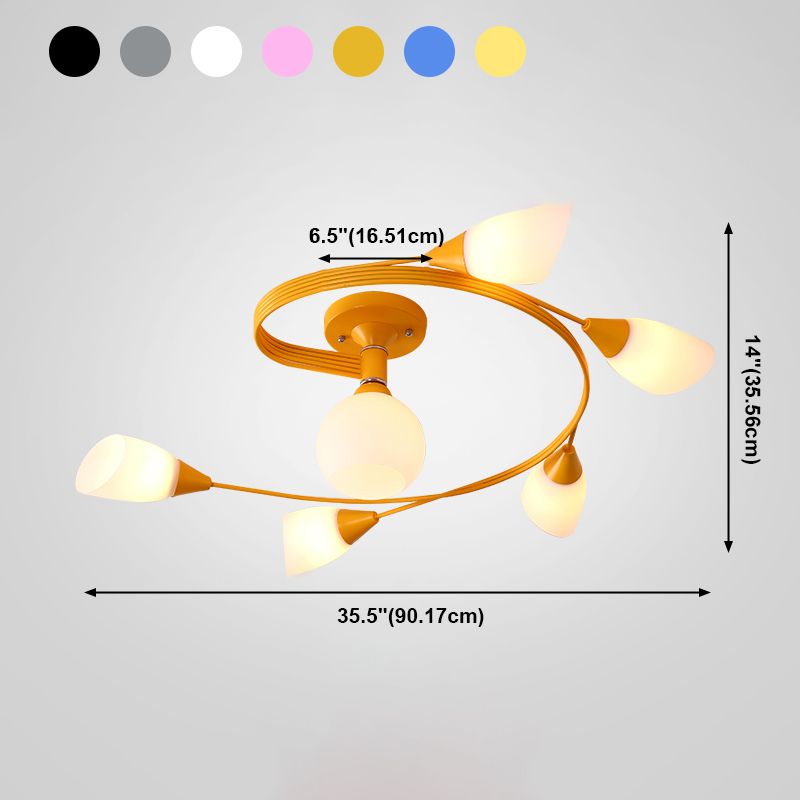 Witte glazen inbouwlamp Moderne stijl Eenvoud Slaapkamerplafondlamp