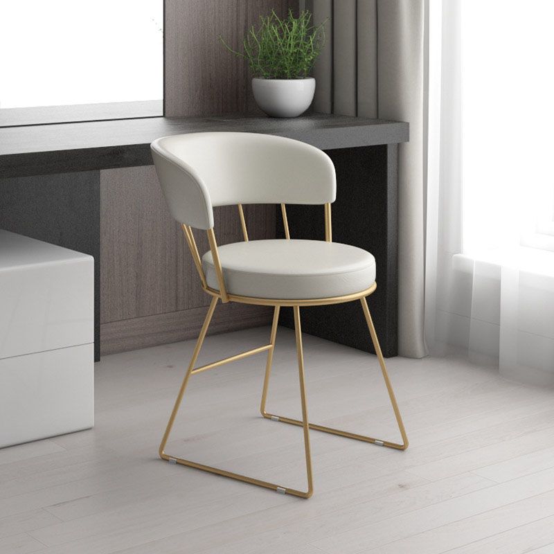 Scandinavian Style Open Back Chairs Armless Metal Dining Chairs