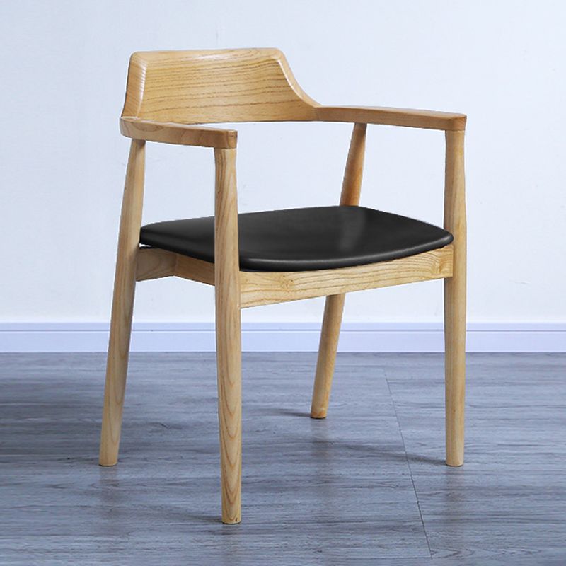 Contemporary Dining Chair 20'' Wide Open Arm Chair with 4 Wood Legs for Home