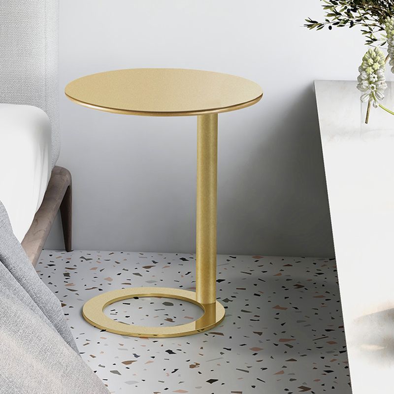 Round C-shape Side Table Modern Metal Sofa Side Accent Table