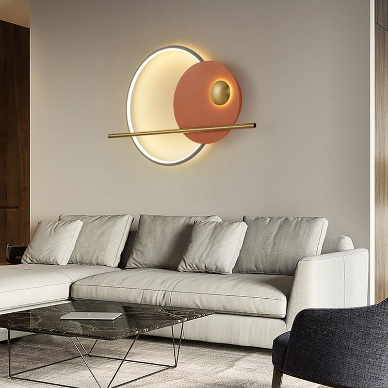 Estilo moderno de forma redonda de pared de pared de metal de montura de pared de 1 luces