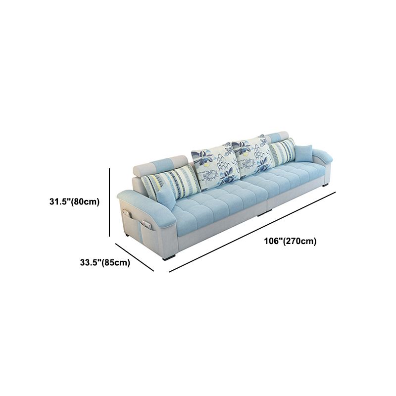 Loose Back Sofa & Chaise Nordic Linen Pillow Top Sofa - 31.5" H