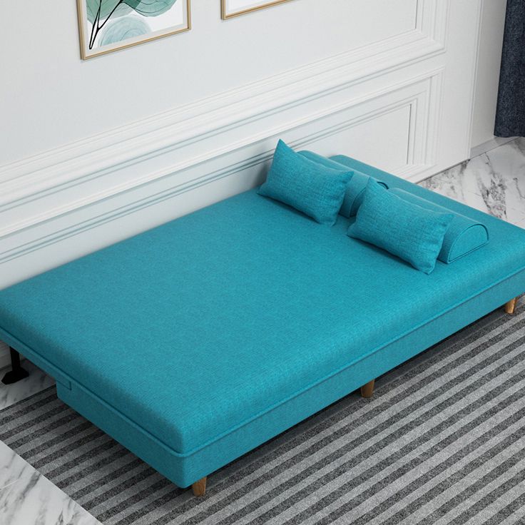 Linen Contemporary Armless Adjustable Sofa Convertible Sofa for Living Room, Apartment
