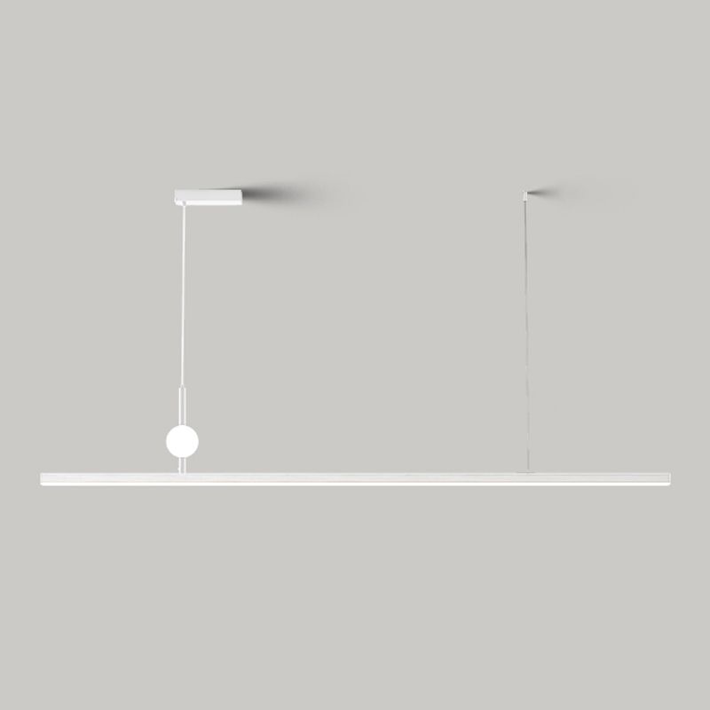 White LED Island Light Modern Island Hanging Light with Acrylic Shade for Living Room