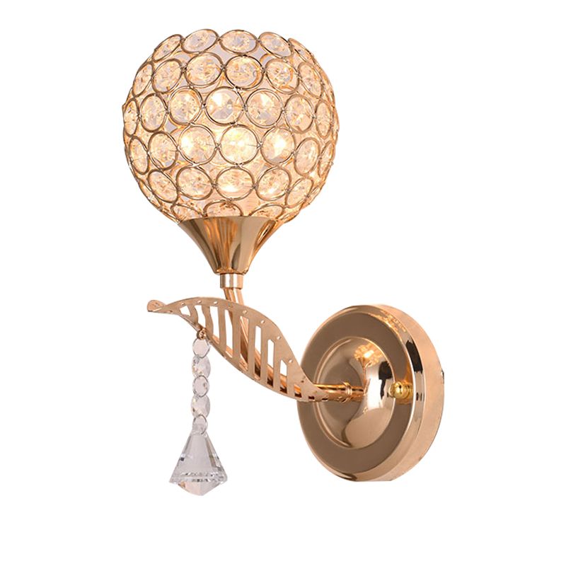 Éclairage mural rond de style minimaliste Éclairage Crystal Cloudroom Glasce Lightture in Gold