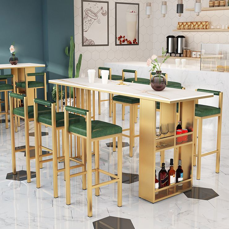 Contemporary Pub Table Set 1/2/7 Pieces Rectangular Table and Stool Set