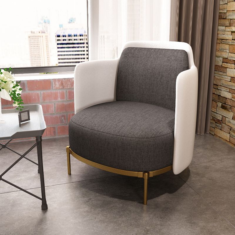 Upholstered Accent Armchair 4 Legs Sewn Pillow Back Accent Chair