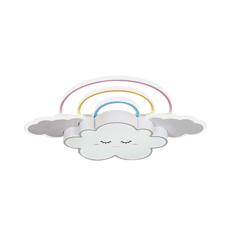 Wolk en regenboog plafondgemonteerd armatuur Cartoon acryl kinderkamer LED-inbouwlamp in wit/roze