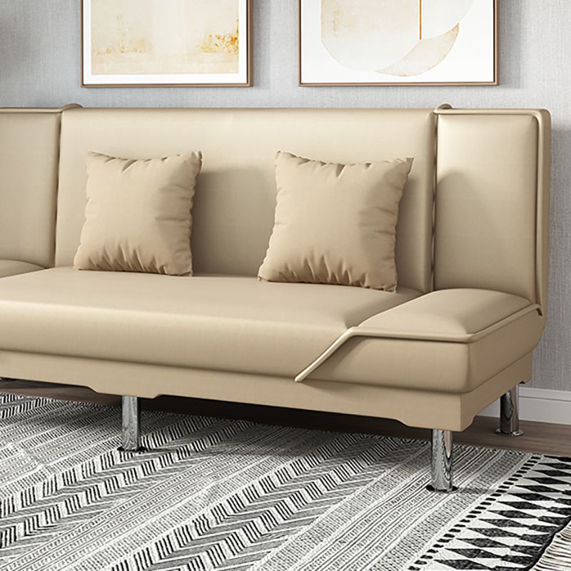 Armless Settee with Cotton Blend 19.68" W Convertible Sleeper Sofa for Living Room
