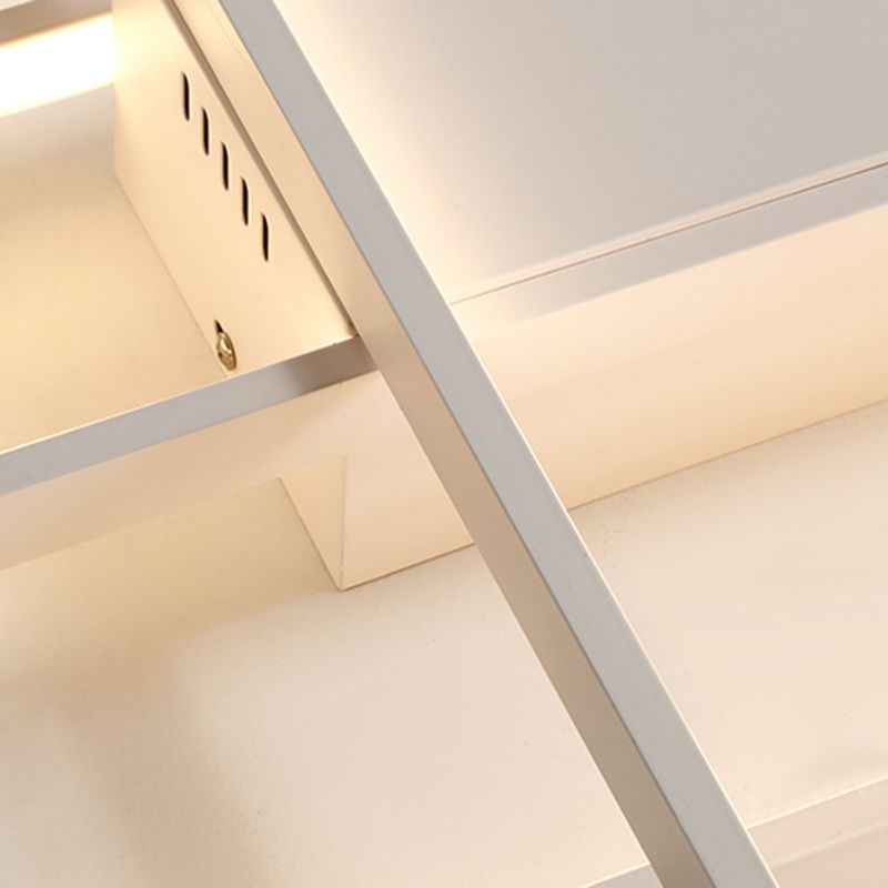 35.5"/43" Wide Black/White 3-Rectangle Ceiling Light Modern LED Acrylic Semi Flush Mount Light in Warm/White Light
