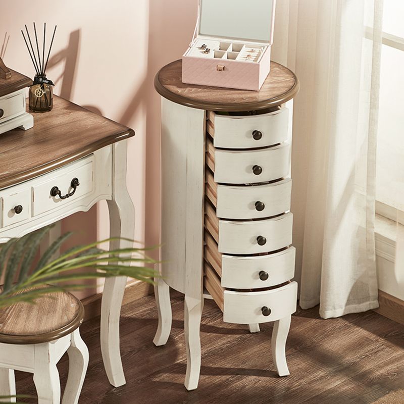 Scandinavian Vertical White Storage Chest with Drawers for Home