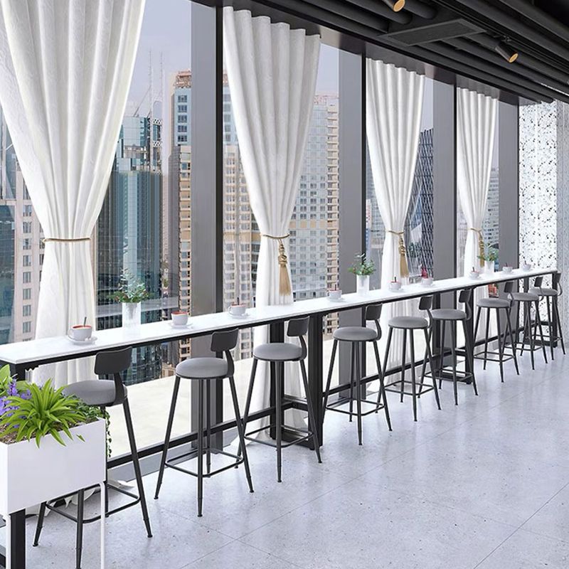 Metal Barstools Glam Armless Bar Stools with Black Metal Base