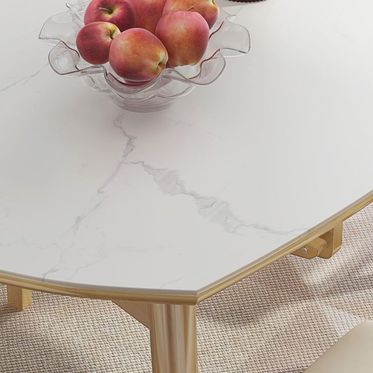 Modern Adjustable Dining Table Stone and Solid Wood Tripod Home Kitchen Table