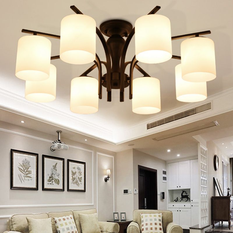 Modern Flush Mount Light Simple Ceiling Lamp with Glass Shade for Drawing Room Living Room