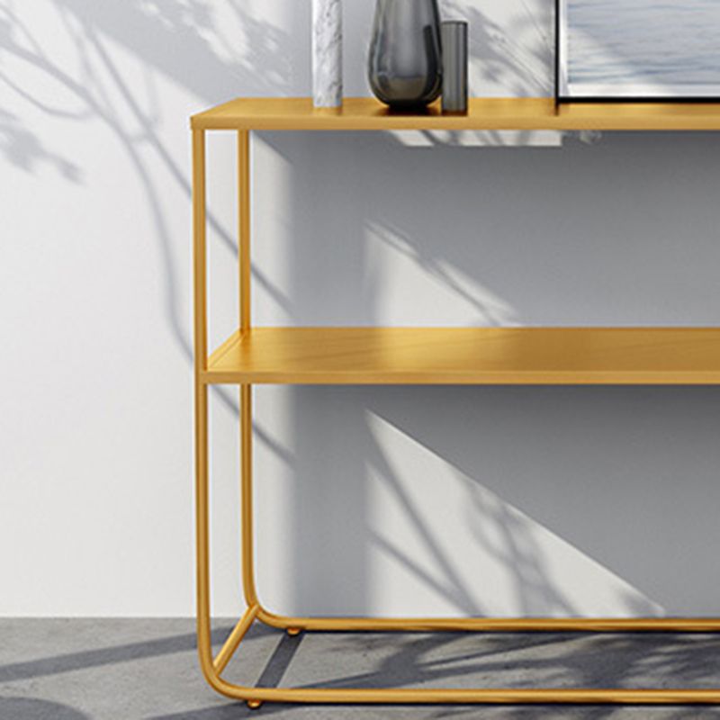Contemporary Sofa Console Table Antique Finish Console Accent Table in Metal