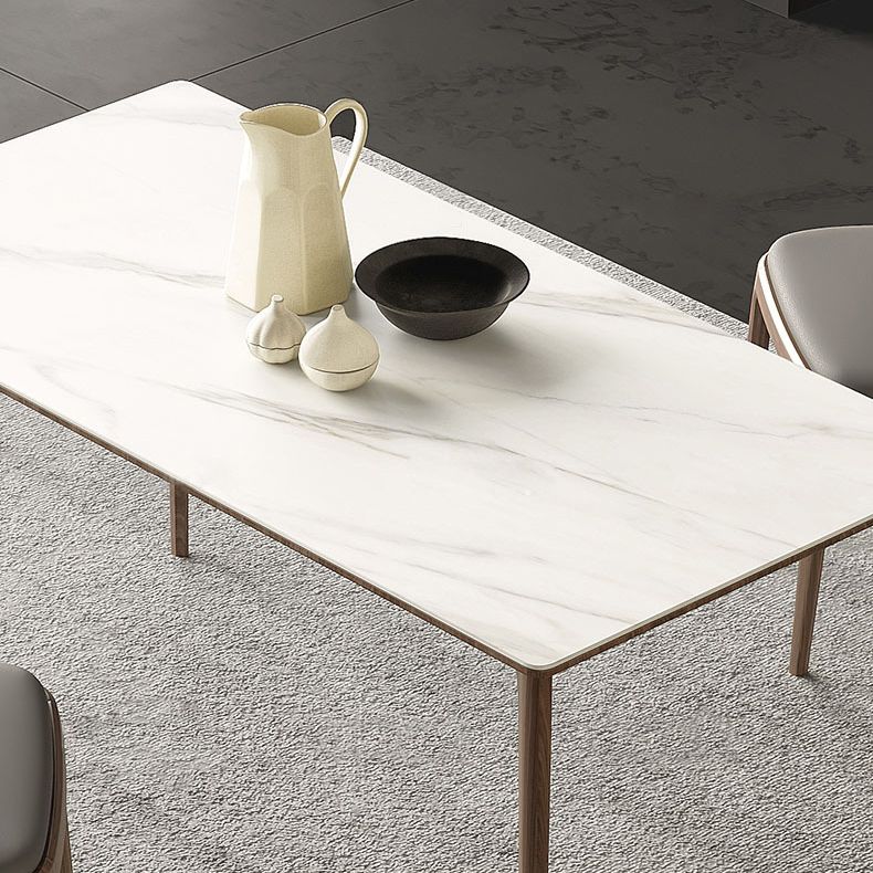 Stone Top Dining Table Set with Ash Wood Frame 1/3/4 Pieces Modern Dinette Set