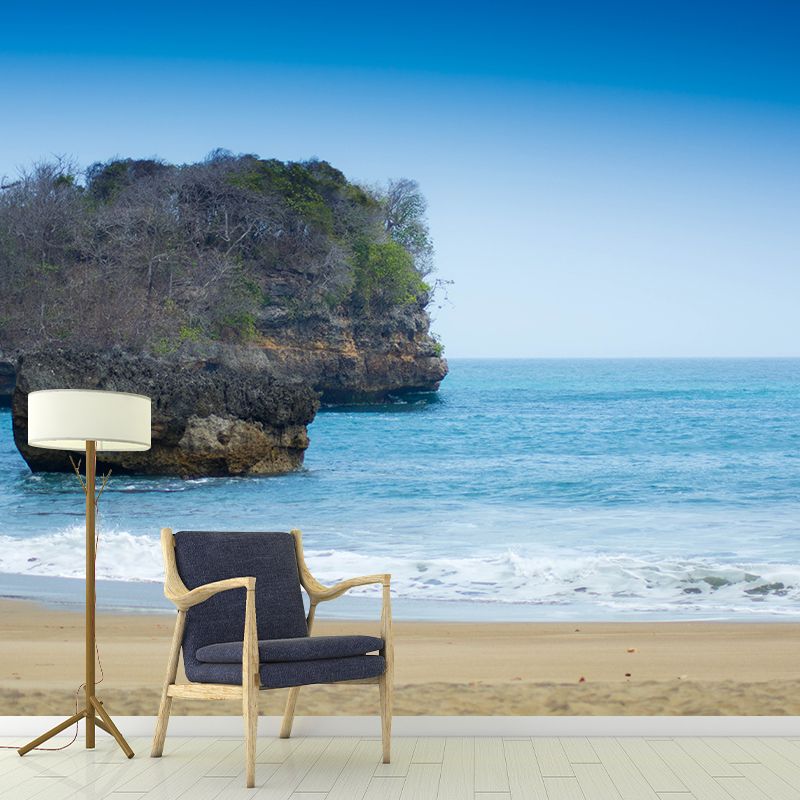 Tropical Beach View Wall Mural for Sleeping Room Home Decor, Made to Measure