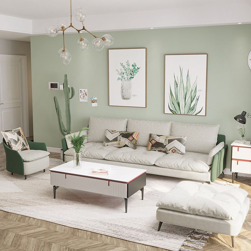 Stationäre Wohnzimmertuxedo Arm Standard zeitgenössisches Sofa -Chaise