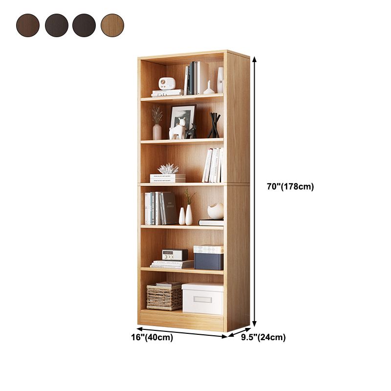 Closed Back Modern Style Bookshelf Wood Bookcase for Home Office