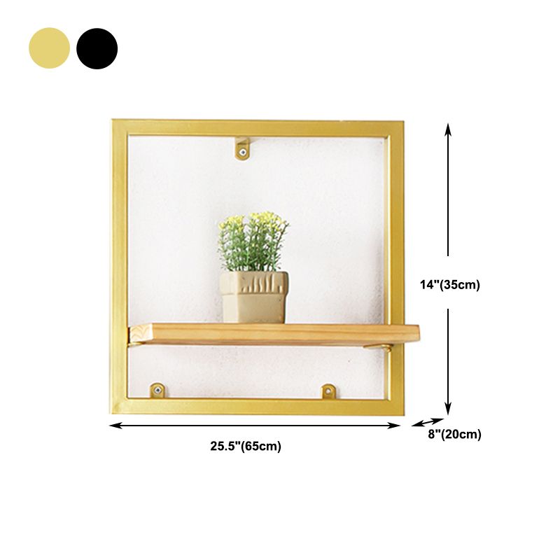 Wall Mounted Shelf Bookcase Industrial Metal and Wooden Bookshelf