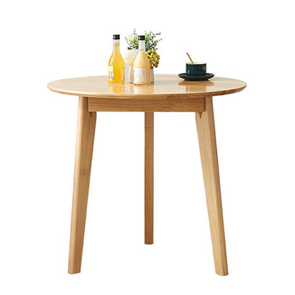 Solid Wood Top Dining Table Round Contemporary Table with 4 Legs