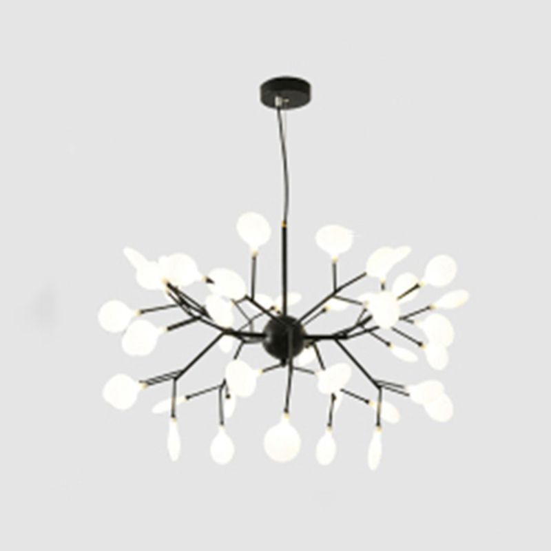 Round Pendant Lighting Fixtures Modern Chandeliers For Dining Room with Acrylic Shade
