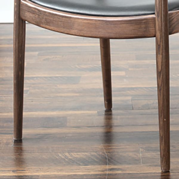 Ash Wood Traditional Dining Chair Brown Side Chair with Arms