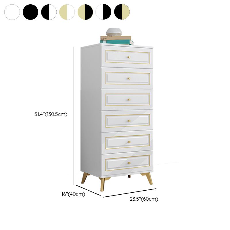 Contemporary Bedroom Storage Chest Wooden Vertical Chest with Drawers
