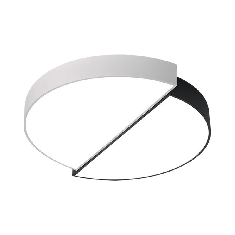 Lampe encastrée ronde fendue en acrylique nordique 11 "/19"/23 "Dia LED plafonnier de chambre à coucher en noir-blanc