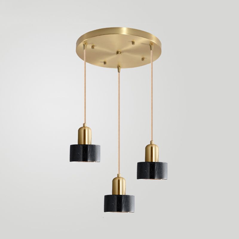 Round Shade Dining Room Pendant Light Marble Simplicity Suspension Lighting Fixture