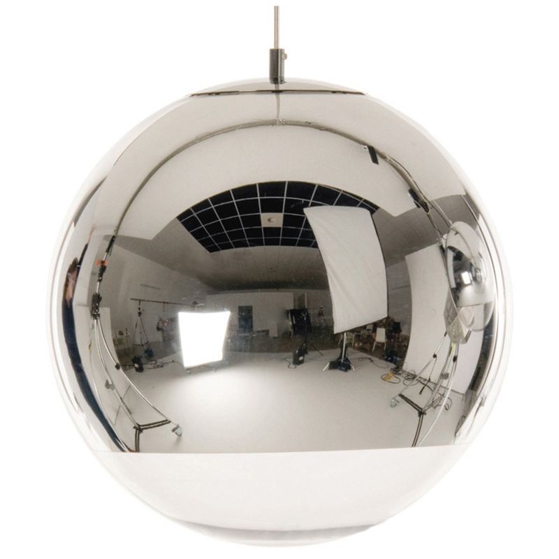 Sliver Electroplated Mirror Glass Globe Hanging Light Contemporary Simplicity 1-Light Pendant for Dining Room