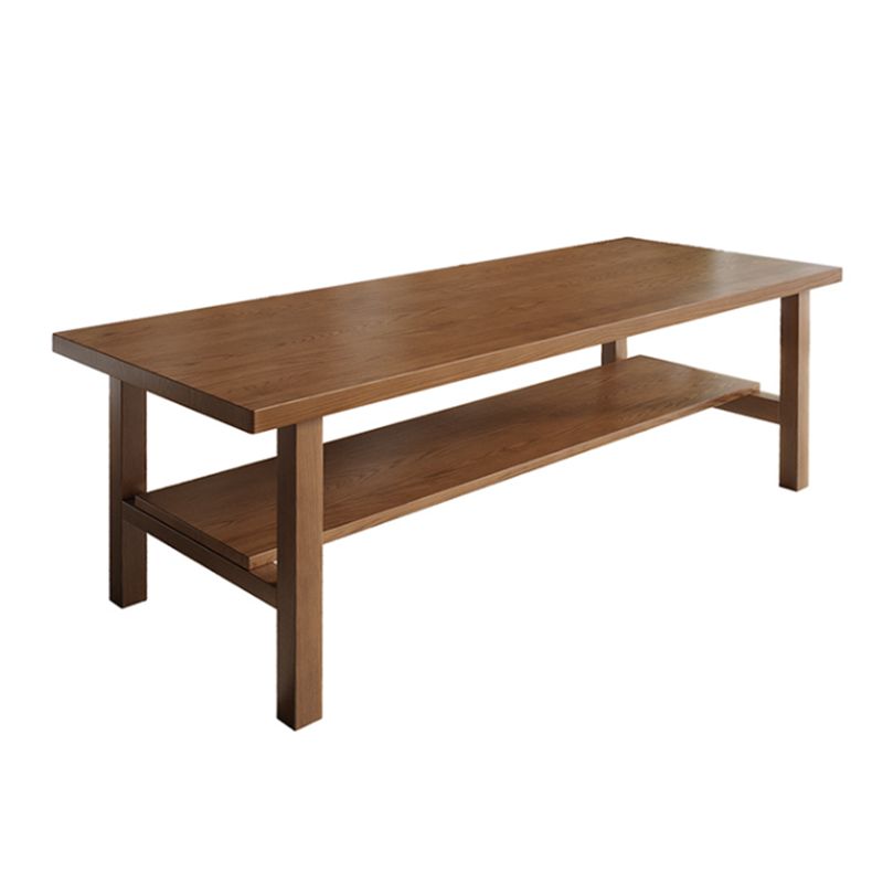Contemporary Solid Wood Furniture 1/2/5 Pcs Dining Furniture Set in Brown