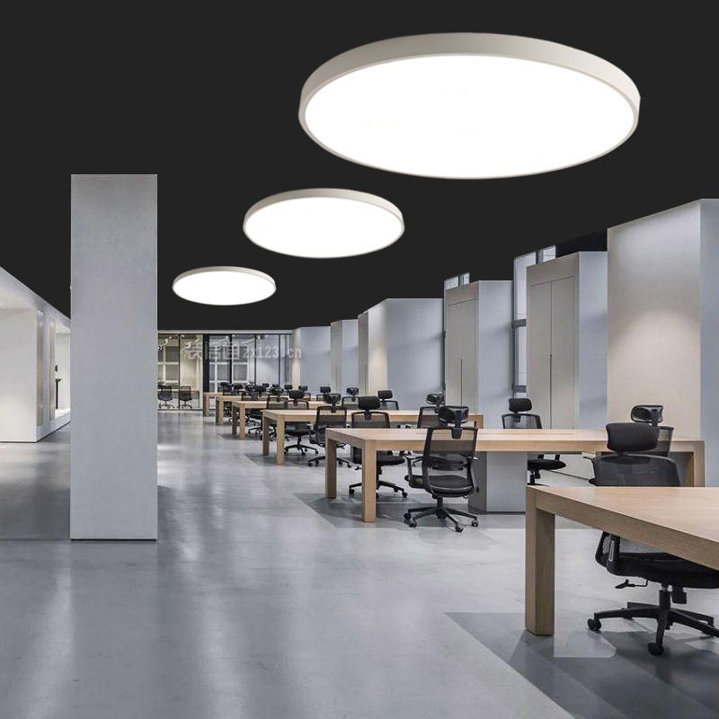 Modern Circular Ceiling Mount Light Fixture Metal Flush Mount Ceiling Lighting Fixture for Office